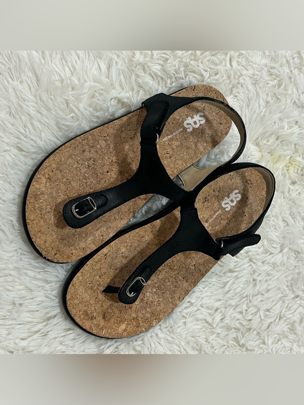 SAS MARINA T-STRAP SANDAL - BLACK size 10.5